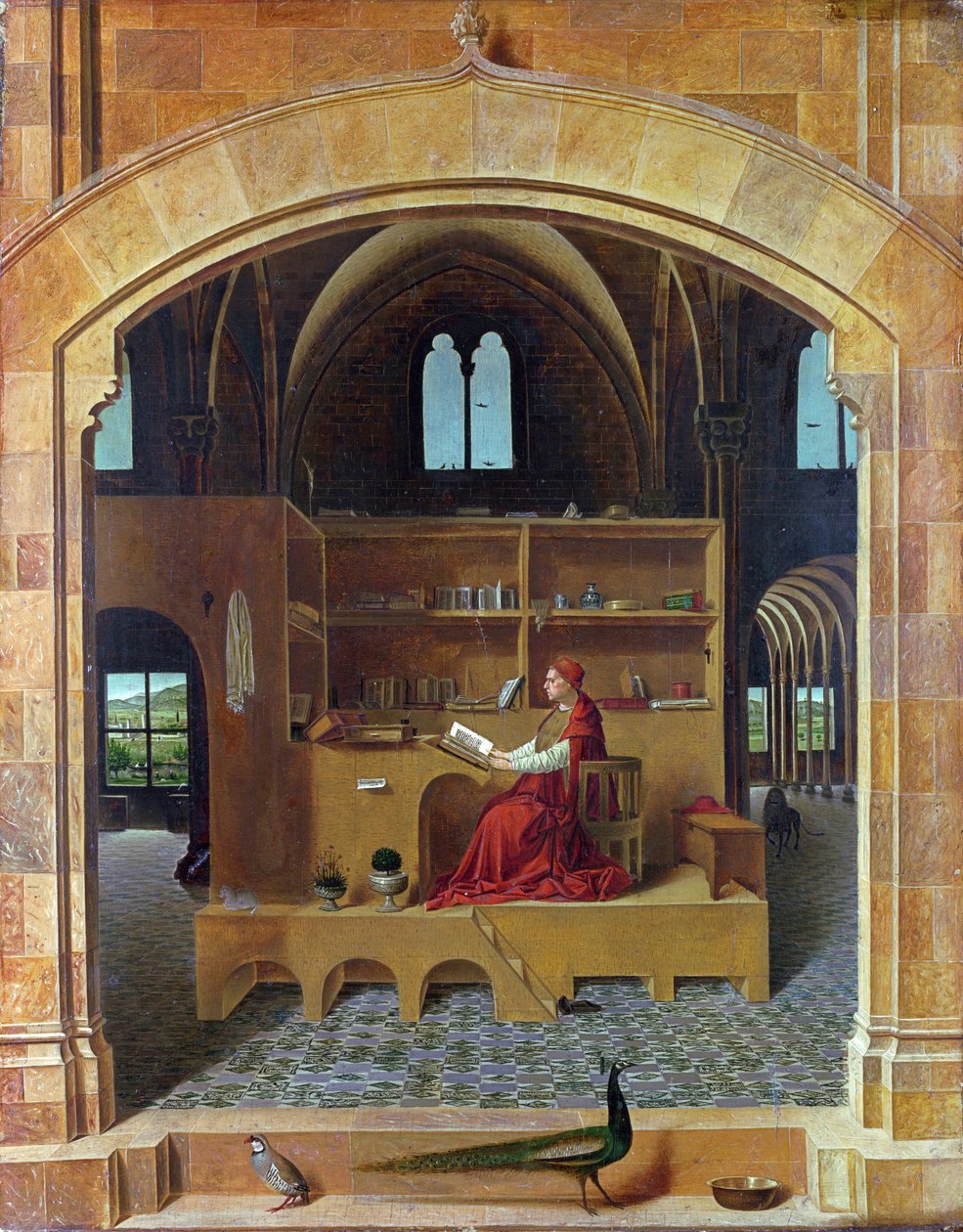 Szent Jeromos a dolgozószobájában alkotó: Antonello da Messina