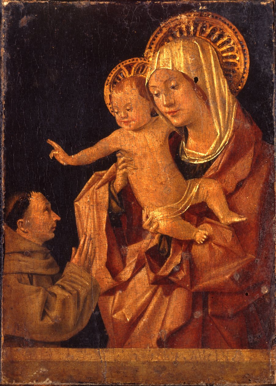 A Madonna és a gyermek egy ferences szerzetessel imádatban alkotó: Antonello da Messina
