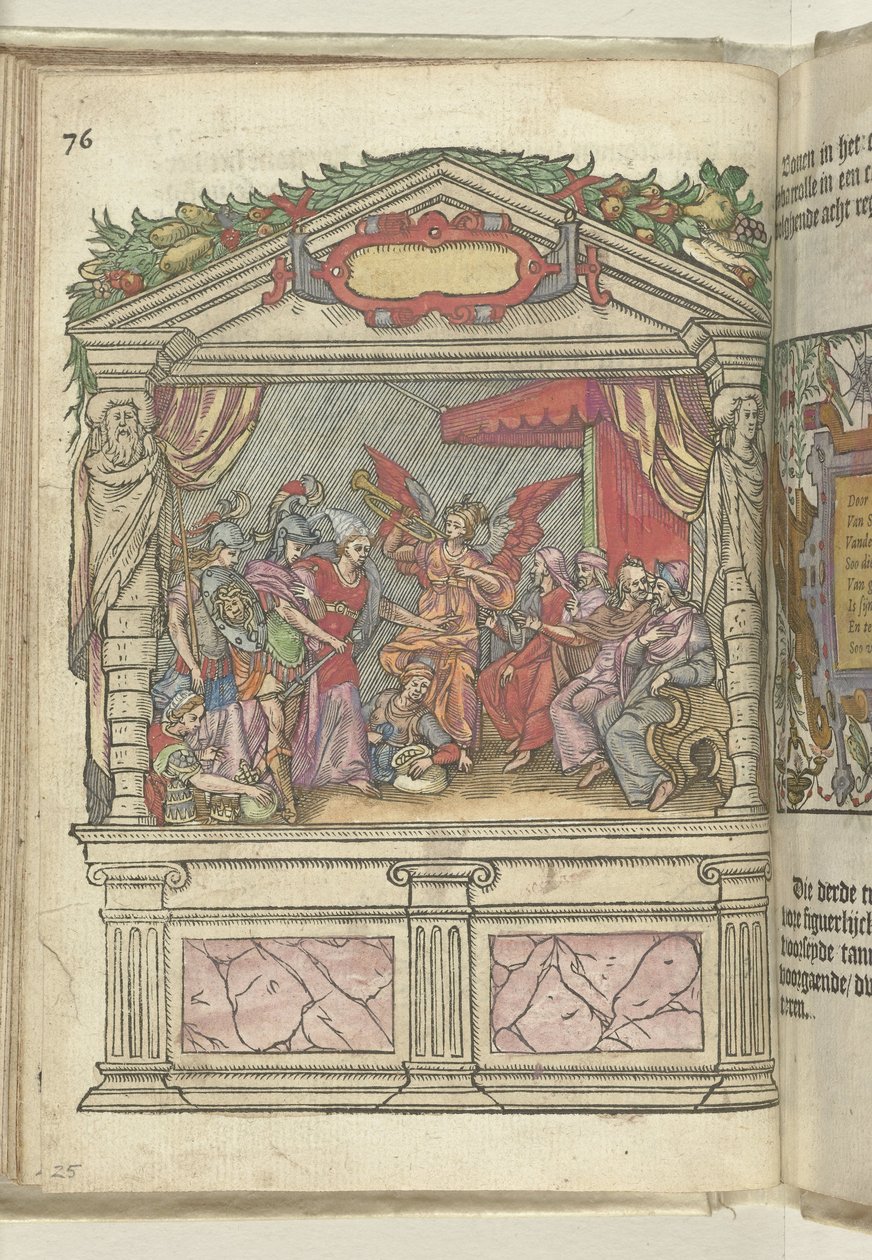 Színpad allegorikus ábrázolással a Grote Marktnál, 1578 alkotó: Antoni van Leest