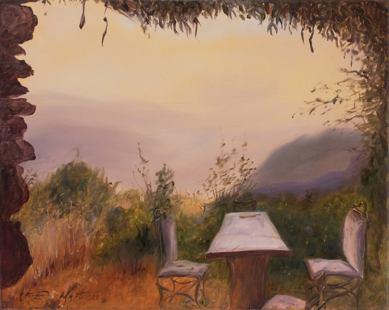 Castle view, Sierra Nevada, Spanyolország, 2022 (olaj, vászon) alkotó: Antonia Myatt