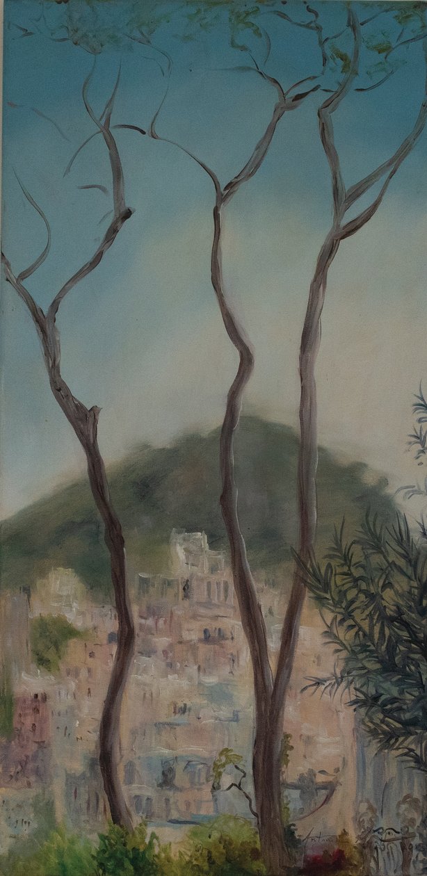 Italian trees, Almalfi coast, 2018 (oil on canvas) alkotó: Antonia Myatt