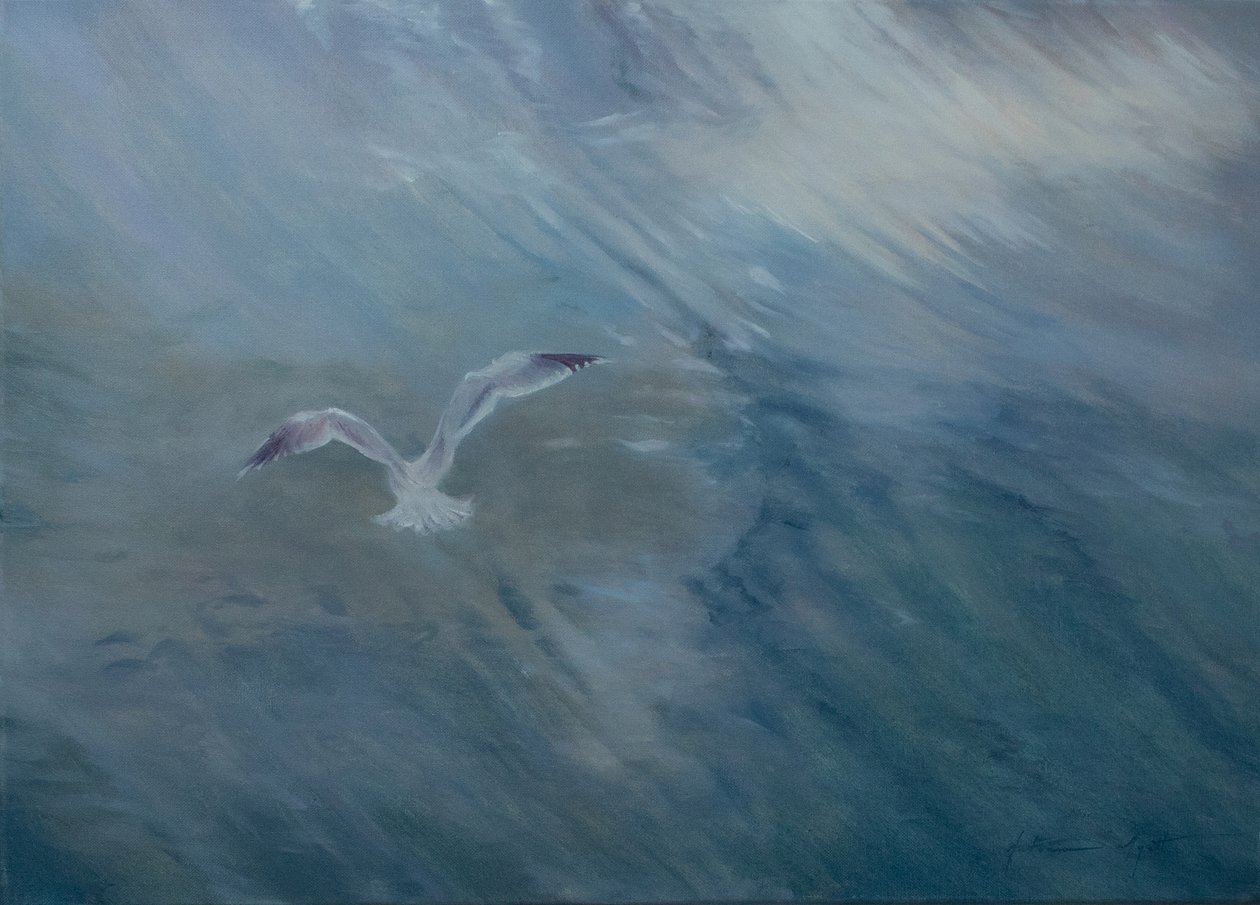 Elrepülő sirály, 2012 (olaj, vászon) alkotó: Antonia Myatt