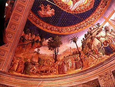 A kereszt felfedezése. Szent Ilona, aki feltárja a keresztet és feléleszt egy halottat alkotó: Antoniazzo Romano