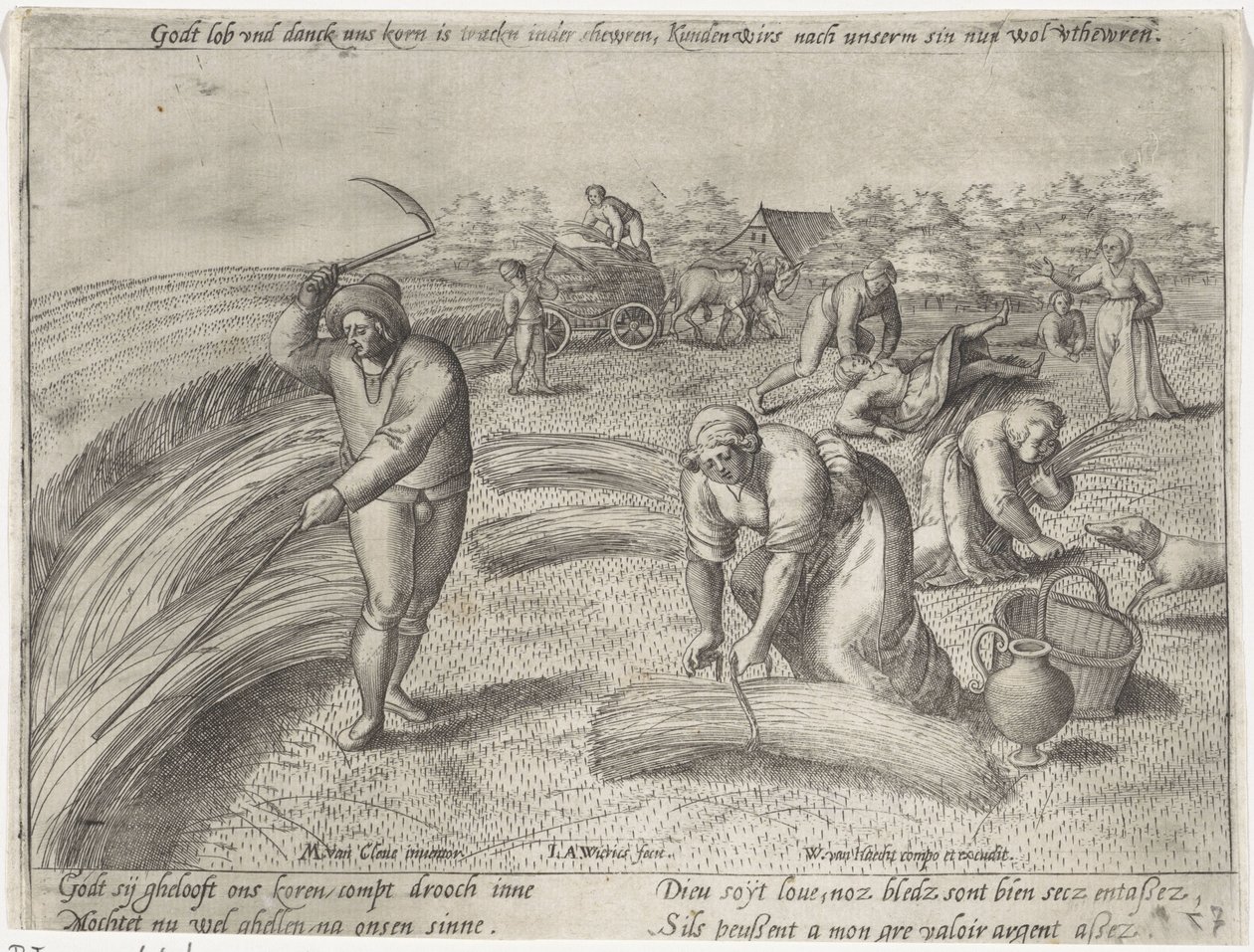 Aratás Gabonatermesztés (sorozat címe) alkotó: Antonie Wierix (II) (possibly)