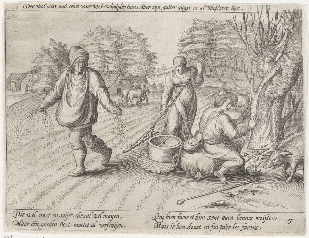 Vess a földre Gabonatermesztés (sorozat címe) alkotó: Antonie Wierix (II) (possibly)