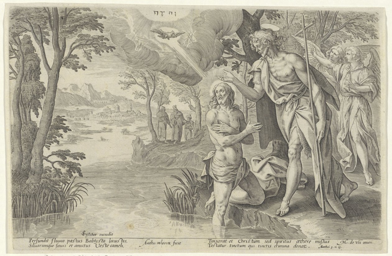 Doop van Christ Bibliai színház (...) (sorozat címe) alkotó: Antonie Wierix (II)