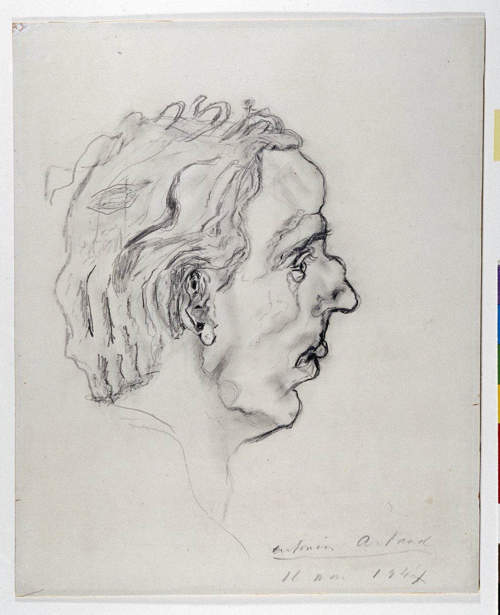 Jacques Prevel (1915-1951) költő portréja profilból - május 11. alkotó: Antonin Artaud