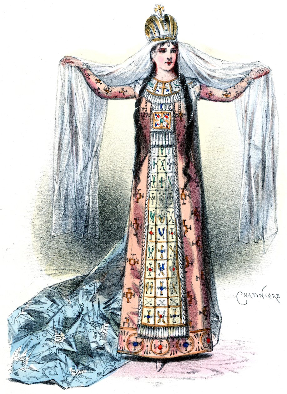 Massenet - Esclarmonde - Sibyl Sanderson, Esclarmonde szerepe, prológus 1. tabló - Antonin-Marie Chatinière, 1889 alkotó: Antonin Marie Chatiniere