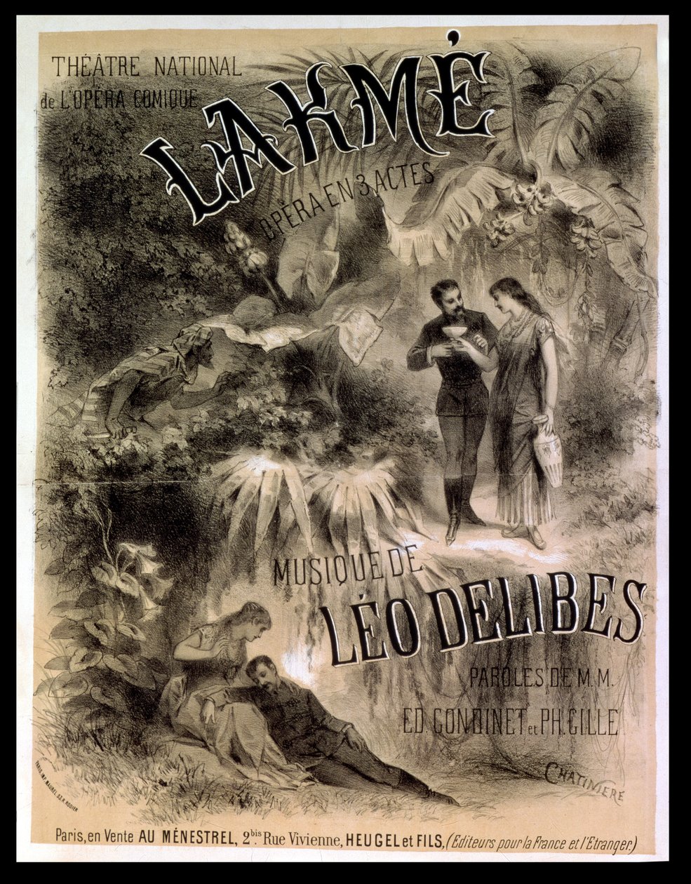„Lakme” plakát, Leo Delibes (1861-91) operája alkotó: Antonin Marie Chatiniere