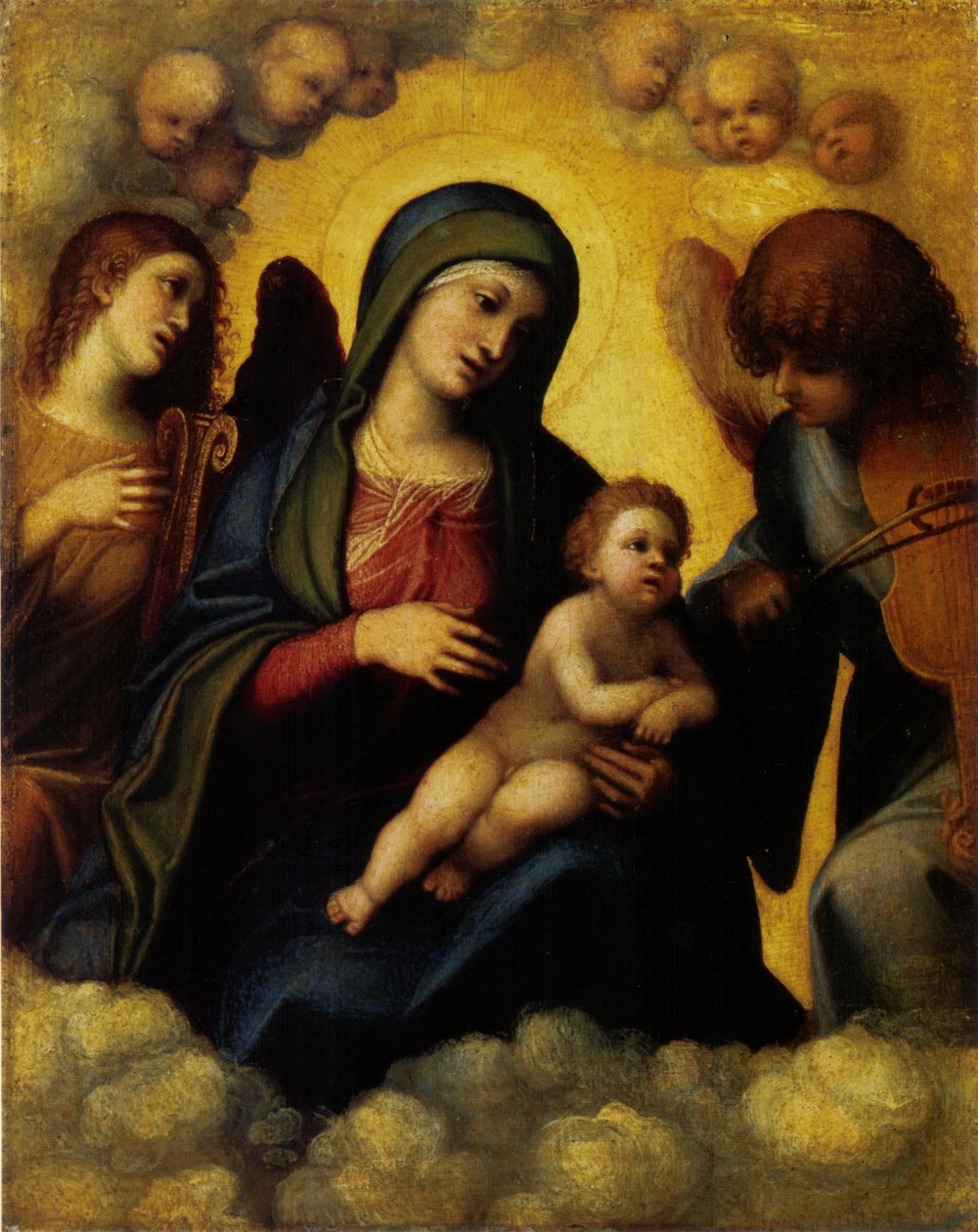 Madonna gyermekkel és két angyalzenésszel alkotó: Antonio da Correggio