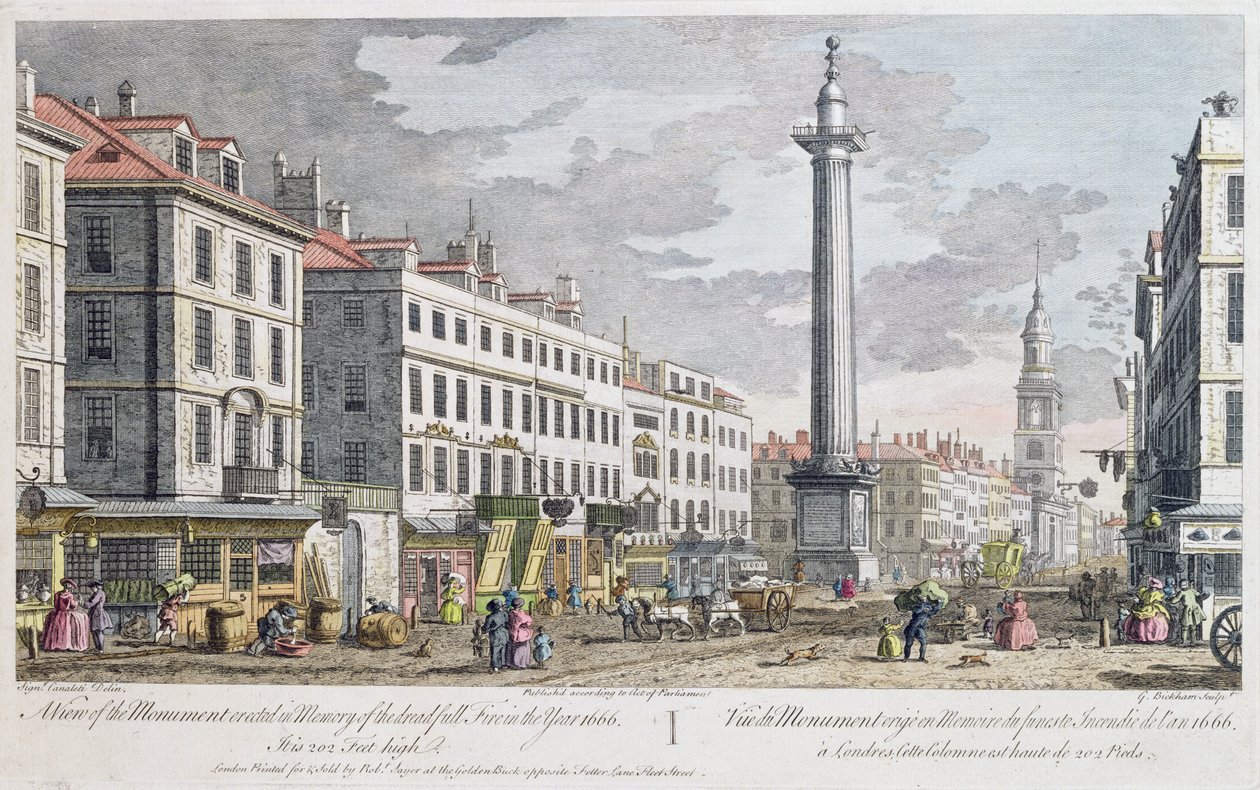 Emlékművet állítottak a londoni tűz emlékére, alkotó: Giovanni Antonio Canal