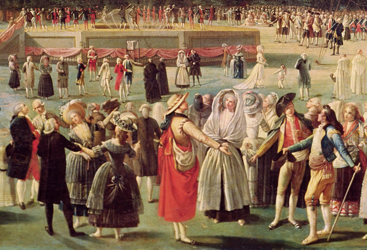 A Montgolfier léggömb felemelkedése Aranjuezben, 1764 körül (38558. részlet) alkotó: Antonio Carnicero