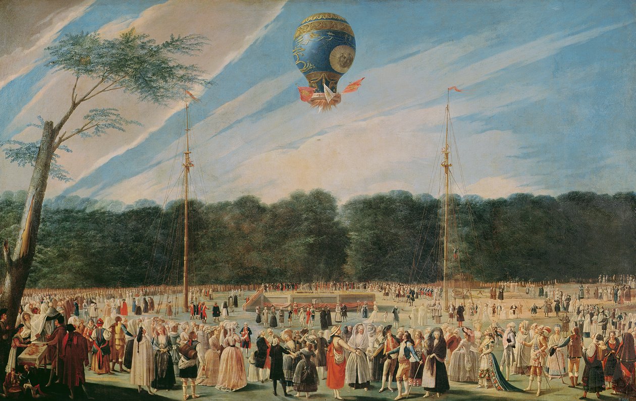 A Montgolfier léggömb felemelkedése Aranjuezben, 1764 körül alkotó: Antonio Carnicero