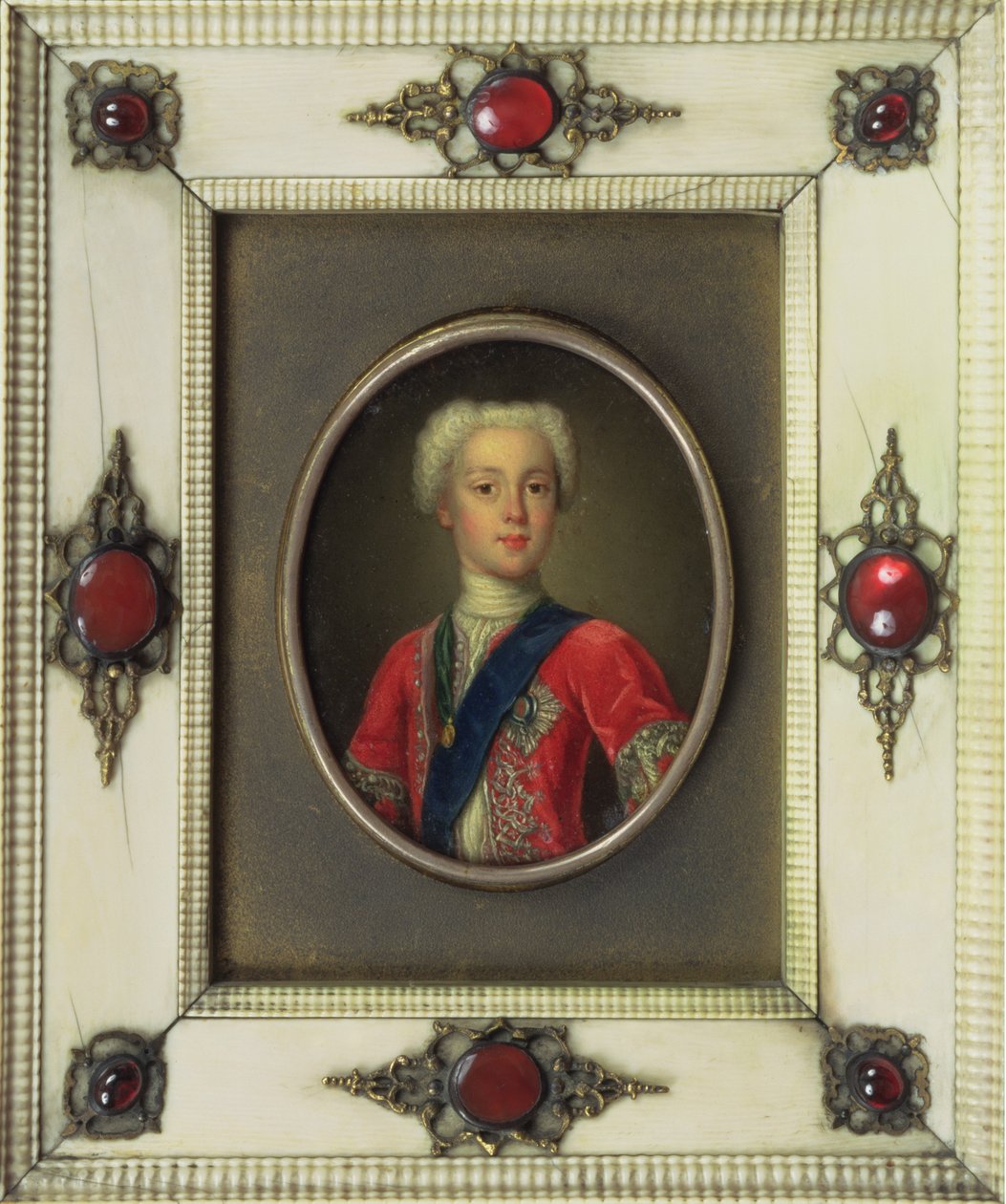 Charles Edward Stuart herceg (Bonnie Prince Charlie, 1720-88) (olaj, réz) alkotó: Antonio David