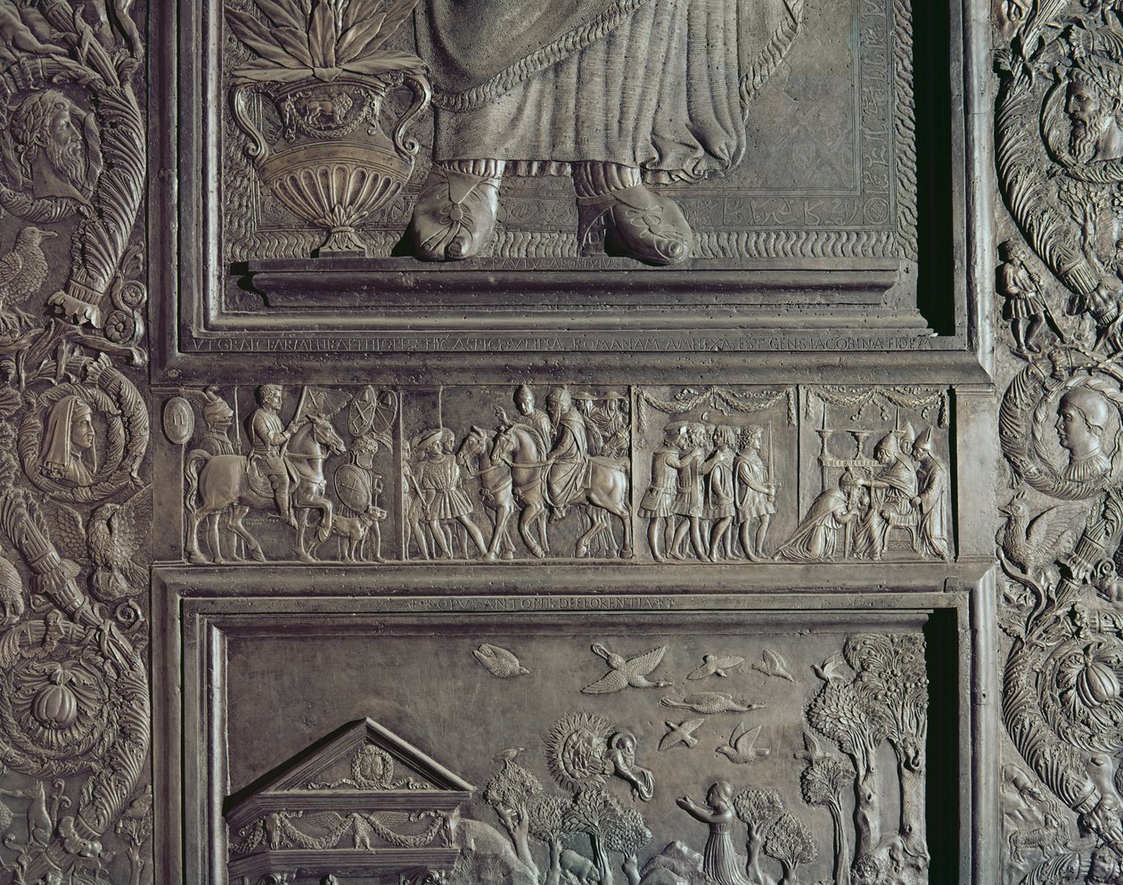 Részlet a bazilika központi ajtajából, díszített 1439-45 (bronz) (lásd még: 247330-247337) alkotó: Antonio Filarete