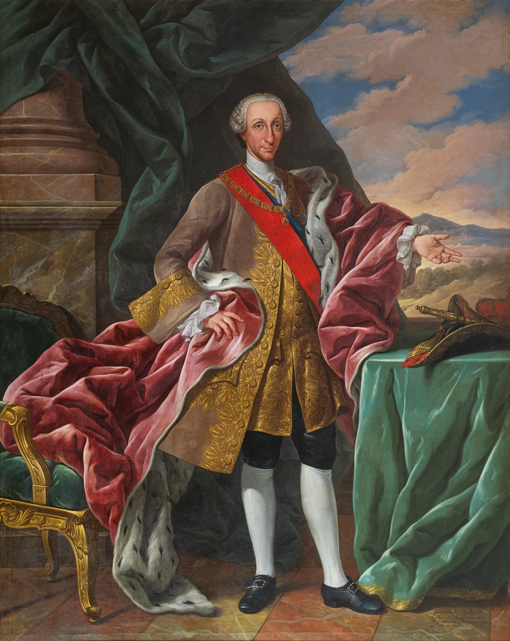 Carlos III spanyol király portréja alkotó: Antonio Gonzalez Ruiz