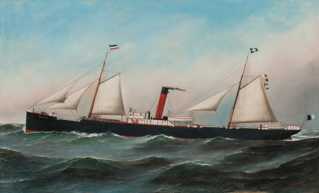 Az S.S. Oevenum a tengeren , 1891 alkotó: Antonio Jacobsen