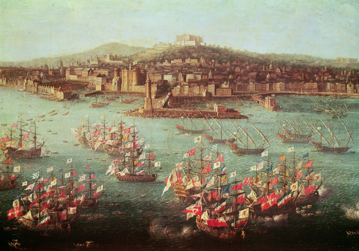 III. Károly spanyol király flottája Nápoly városa előtt, 1759. október 6 alkotó: Antonio Joli