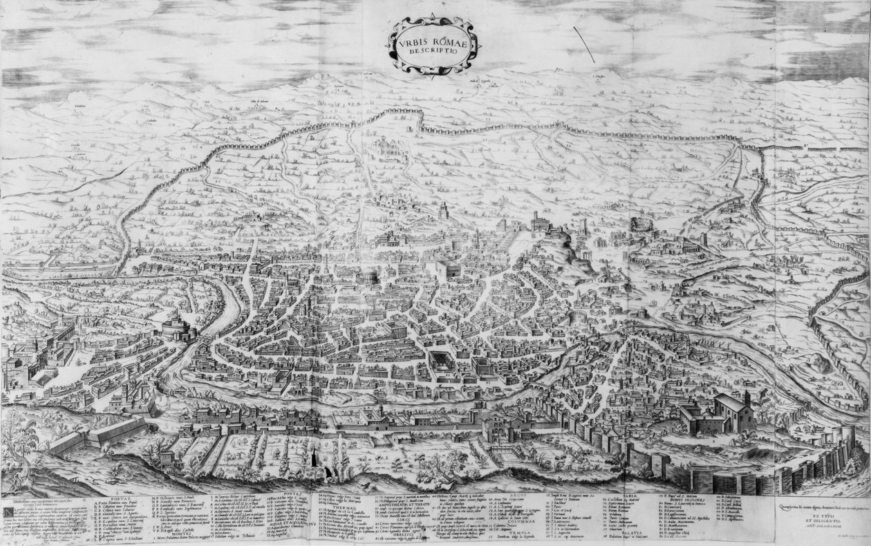 Róma térképe az 1562-ben megjelent „Speculum Romanae Magnificentiae”-ból alkotó: Antonio Lafreri