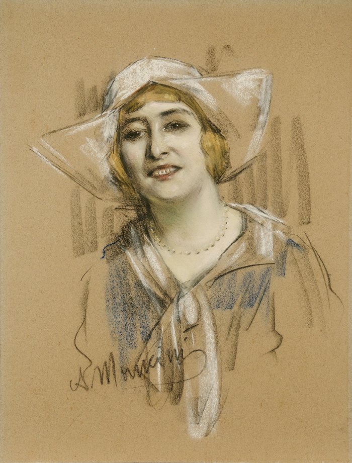 Egy hölgy portréja alkotó: Antonio Mancini