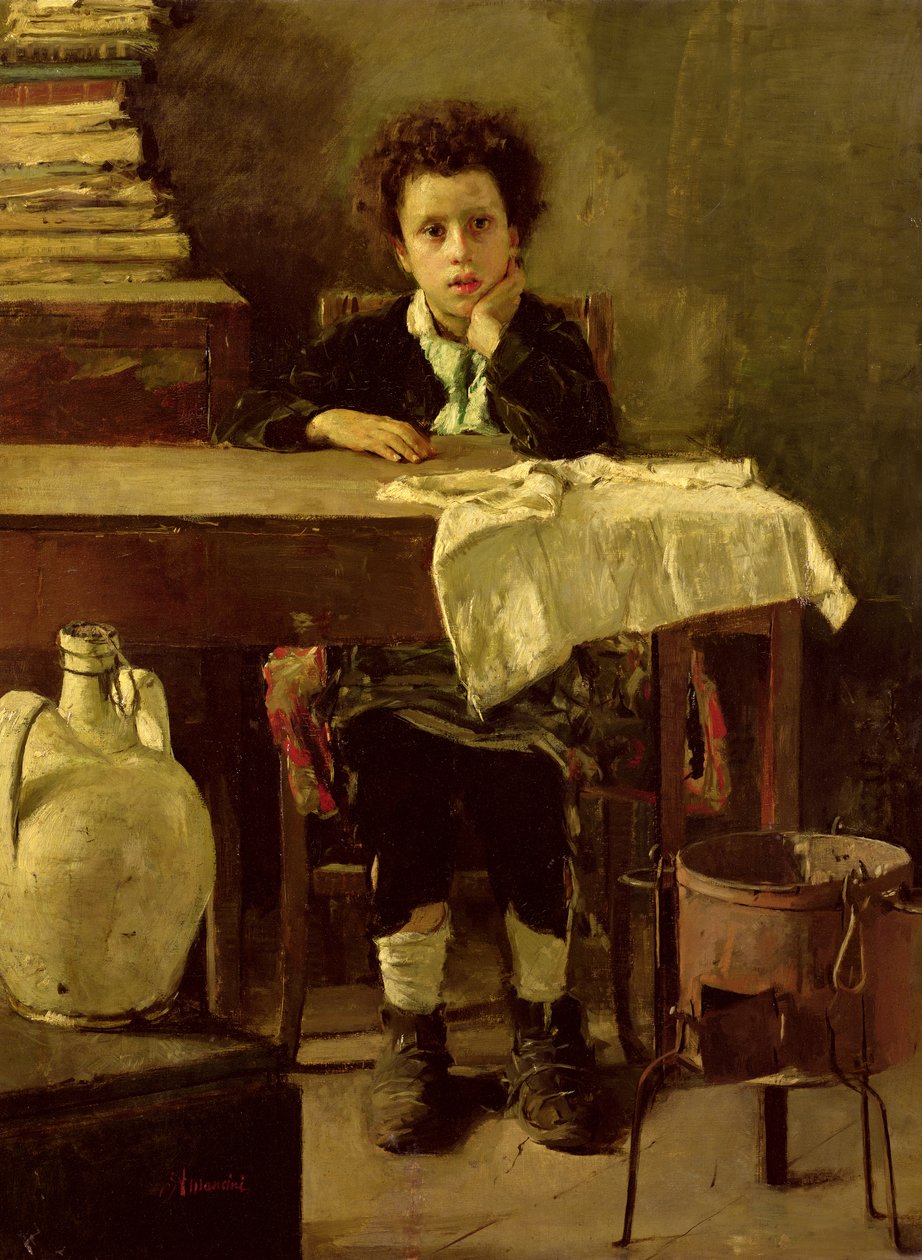 A kisiskolás, vagy a szegény iskolás alkotó: Antonio Mancini