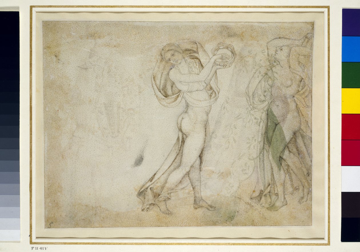 Verso: Két Bacchante (toll és indiai tinta papíron) alkotó: Antonio Pisanello