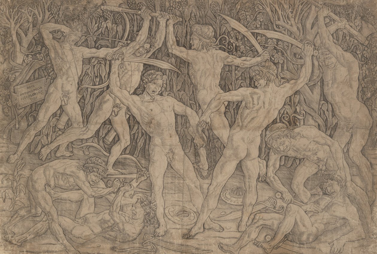 Tíz meztelen ember csatája, 1465 alkotó: Antonio Pollaiuolo