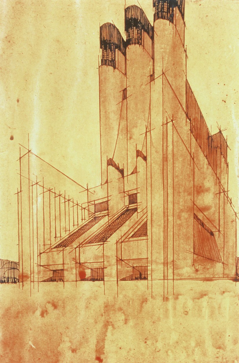 Tanulmány egy épülethez, 1913 alkotó: Antonio SantElia