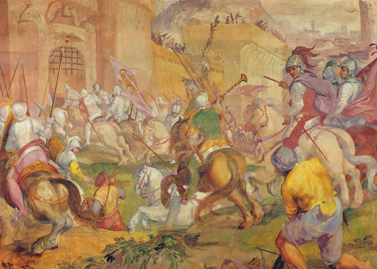 Egy török város meghódítása a velenceiek által (falfestmény) alkotó: Antonio Vassilacchi