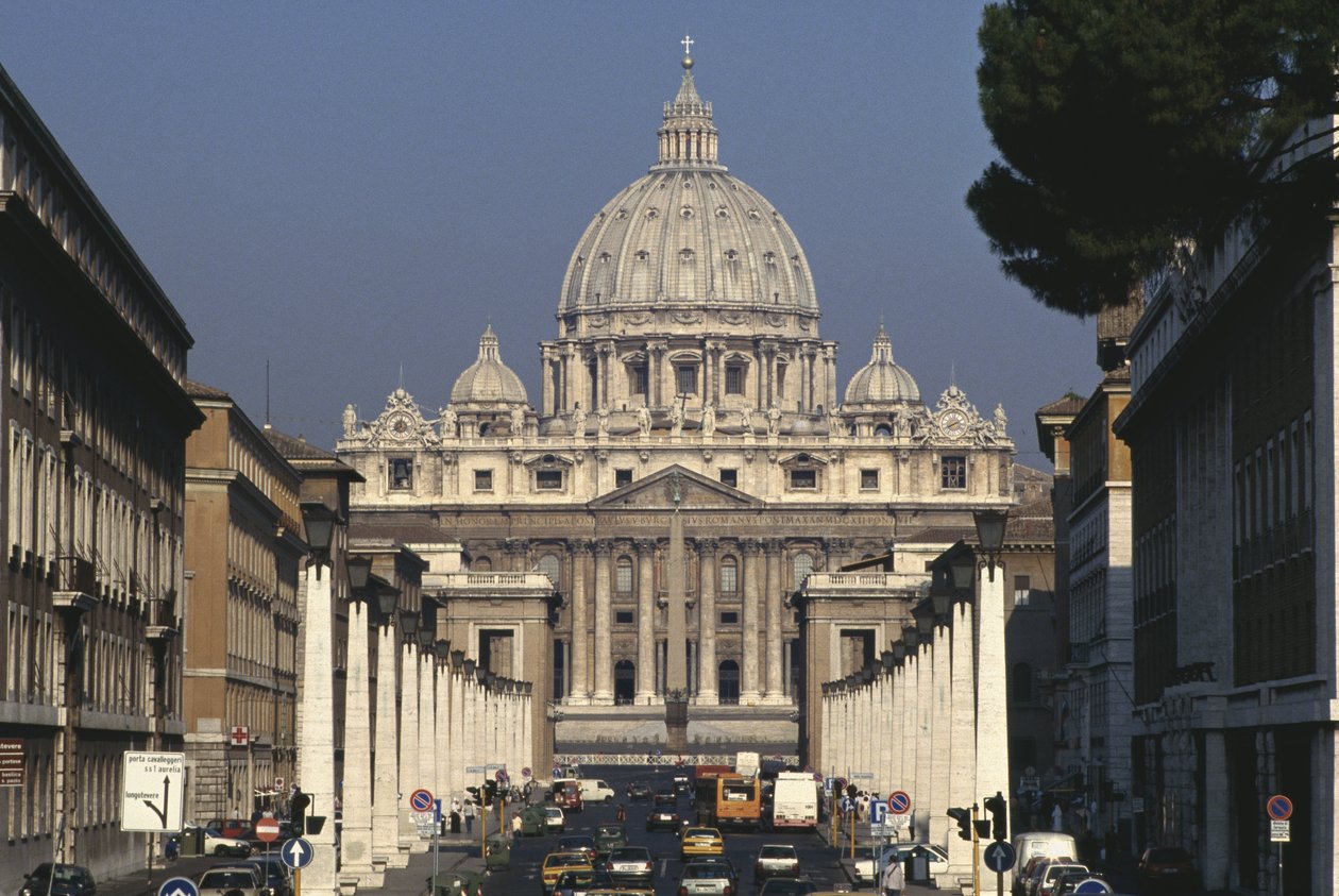 Kilátás a Szent Péter-templomra a Via della Conciliazione felől alkotó: Antonio da Sangallo