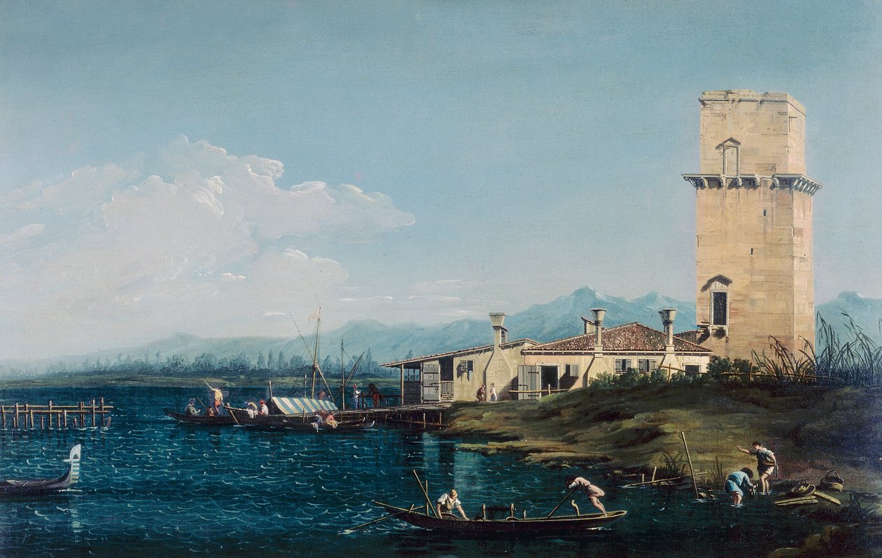 Marghera tornya, Canaletto és asszisztensei alkotó: Antonio school of Canaletto