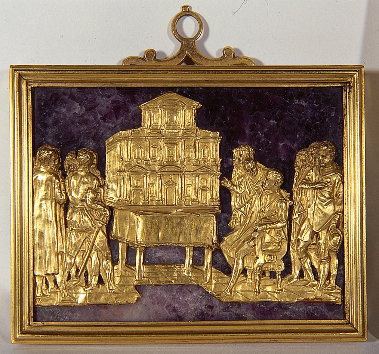 Bernardo Buontalenti (1531-1608) A Santa Maria del Fiore székesegyház homlokzatának makettjének bemutatása, 1587 körül (arany drágakőre) alkotó: Antonio (fl.1578 1624) Giambologna (1529 1608) and Susini