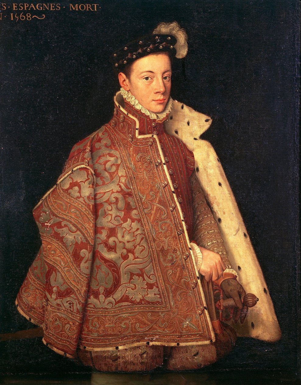 Don Carlos, Asztúria hercegének portréja (olaj, vászon) alkotó: Antonio (studio of) (attr. to) Moro