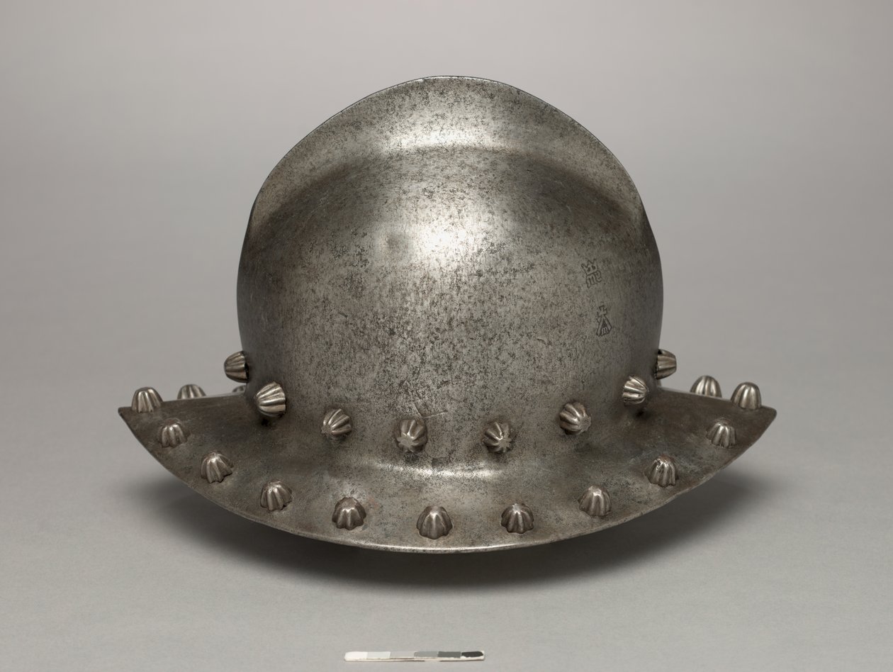 Harci sapka vagy vízforraló kalap, 1475-1500 körül (acél) alkotó: Antonio (workshop of) Missaglia