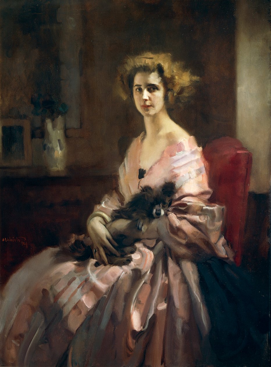 Pink ruhás hölgy alkotó: Antonio Ambrogio Alciati