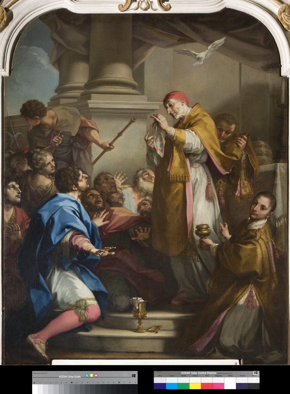 Szent Gergely mutatja a vérrel szennyezett tizedest (lásd még: 3498745) alkotó: Antonio Balestra