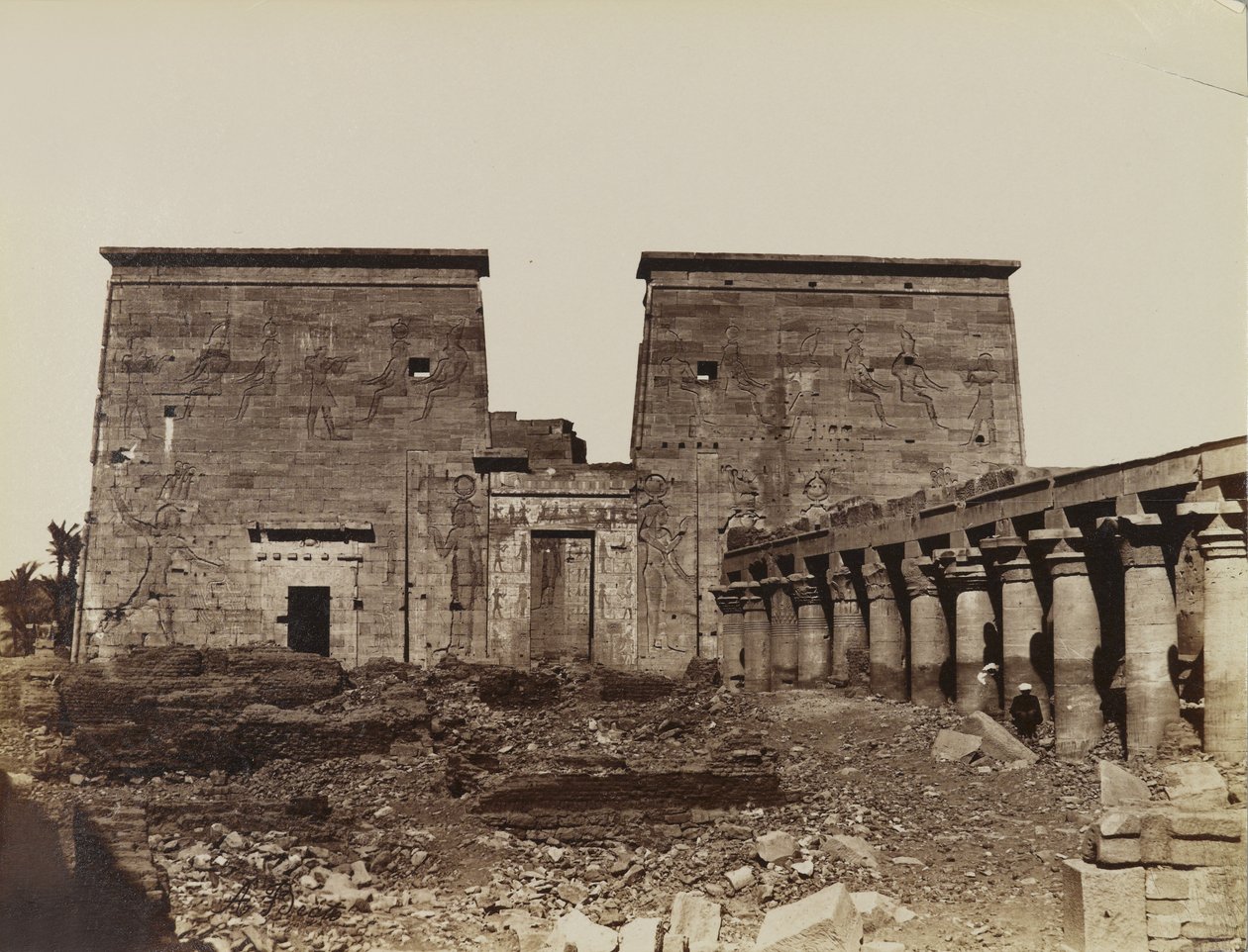 Philae, kilátás a pilonra oszlopokkal alkotó: Antonio Beato