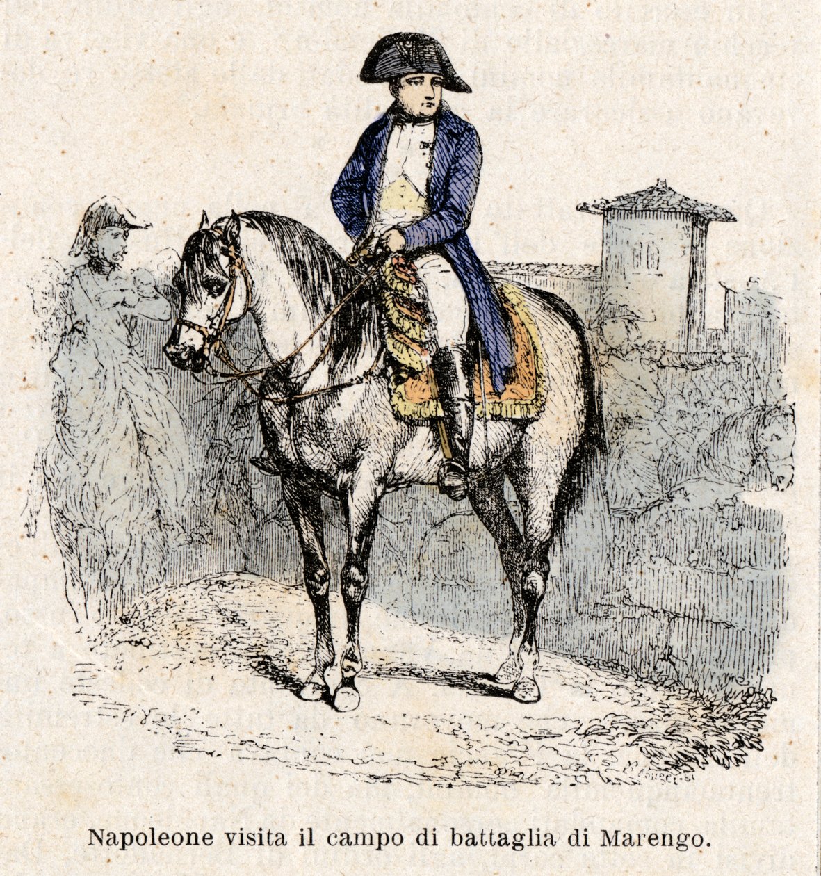 Napóleon Bonaparte Olaszországban, ellátogat a marengói csatatérre alkotó: Antonio Bonamore