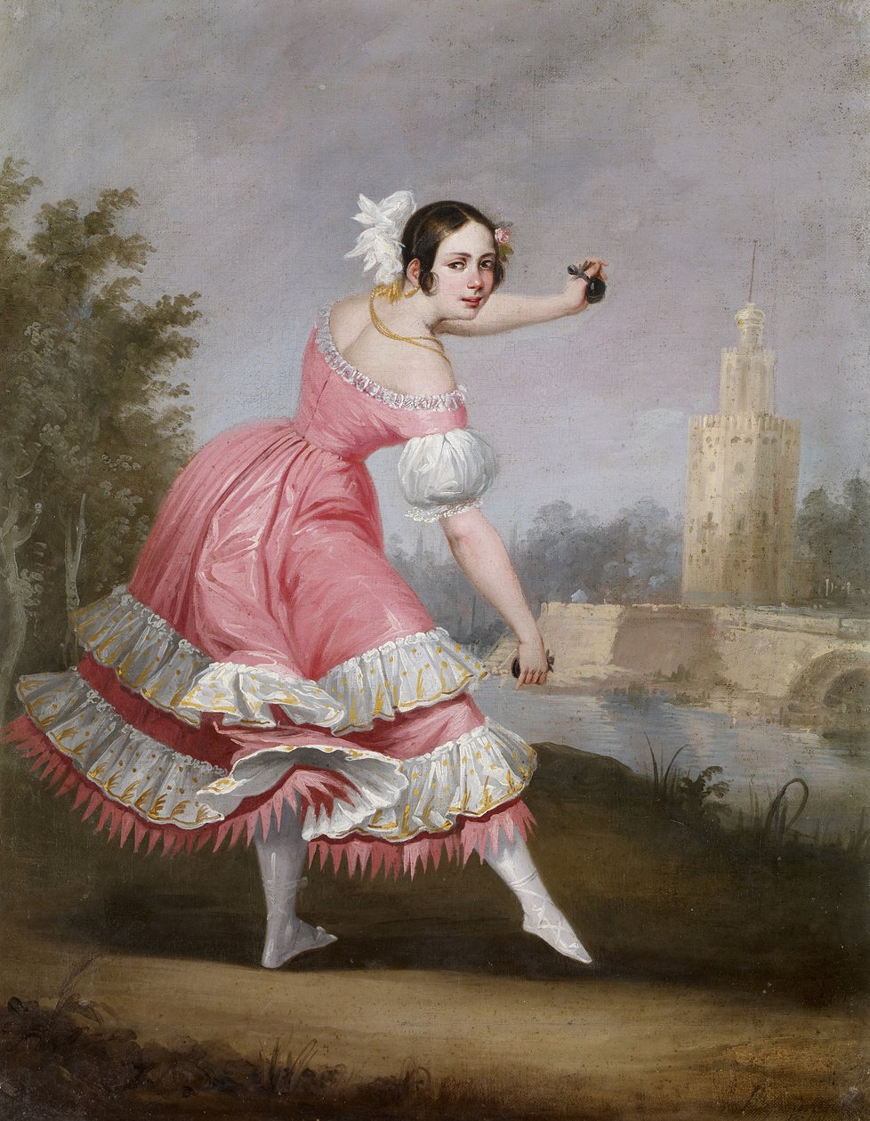 Bolero táncos - Cabral Bejarano, Antonio (1788-1861) - 1842 - Olaj, vászon - 53x42 - Museo Carmen Thyssen, Malaga alkotó: Antonio Cabral Bejarano