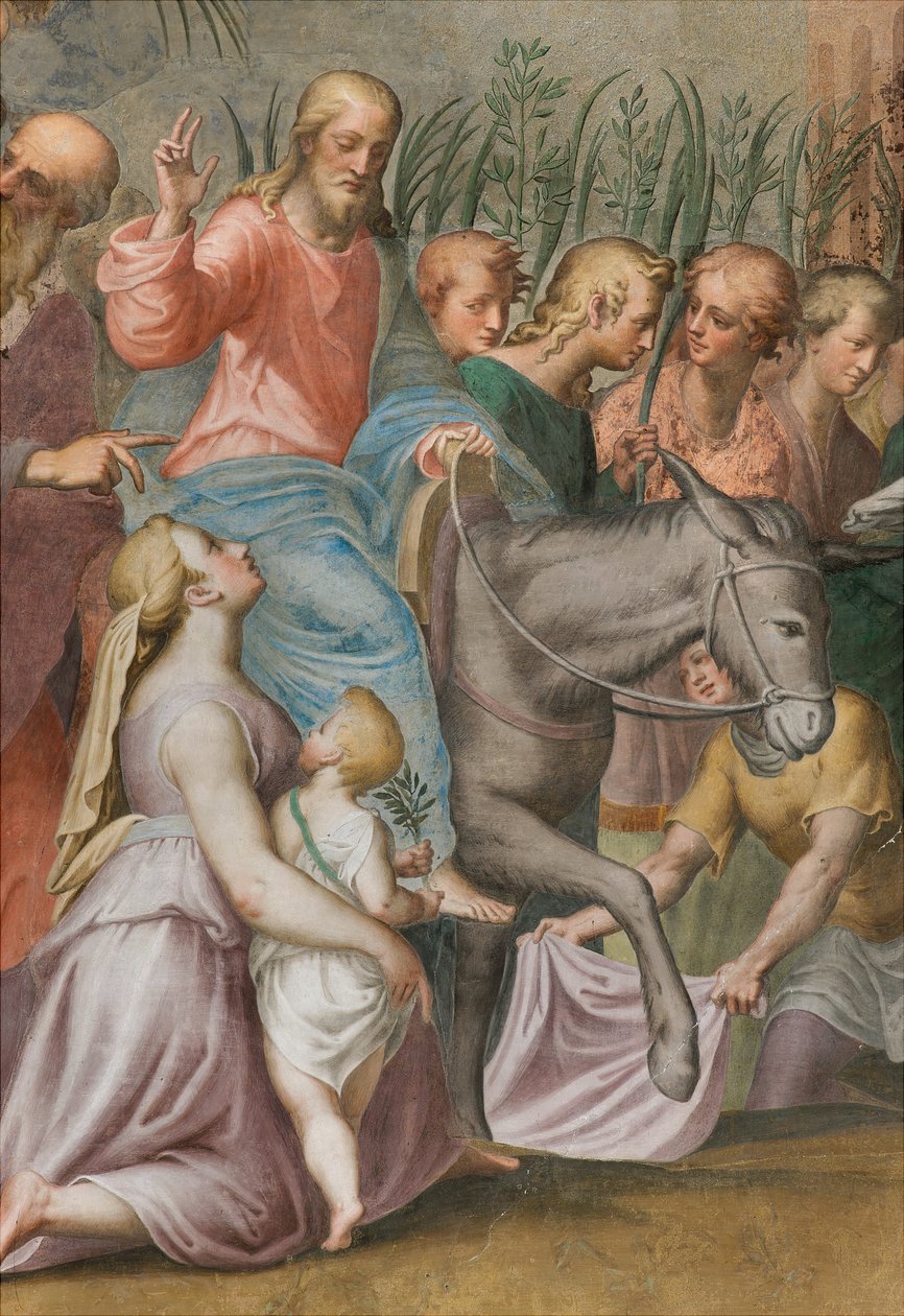 Apse, Antonio Campi, Jézus bejárata Jeruzsálembe 1582-84, Részlet alkotó: Antonio Campi