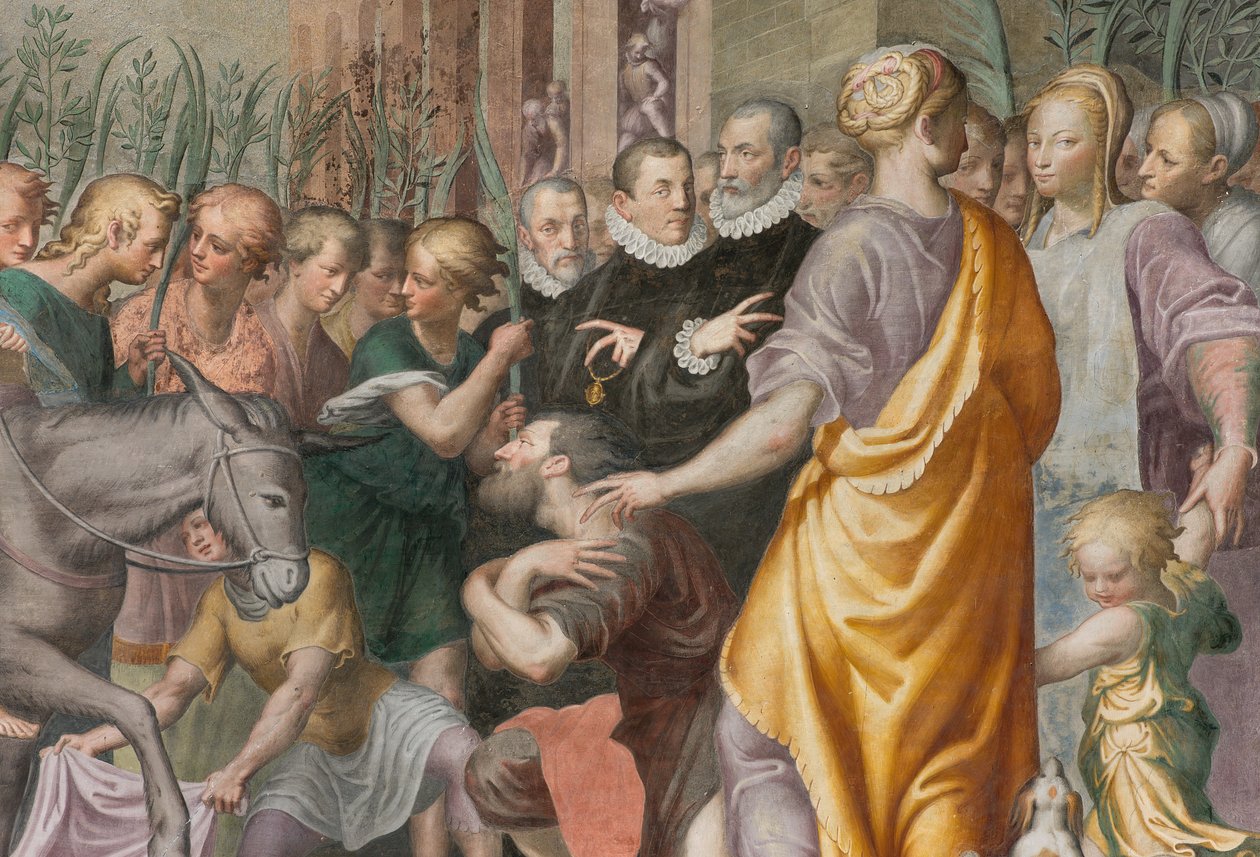 Apse, Antonio Campi, Jézus bejárata Jeruzsálembe 1582-84, Részlet alkotó: Antonio Campi