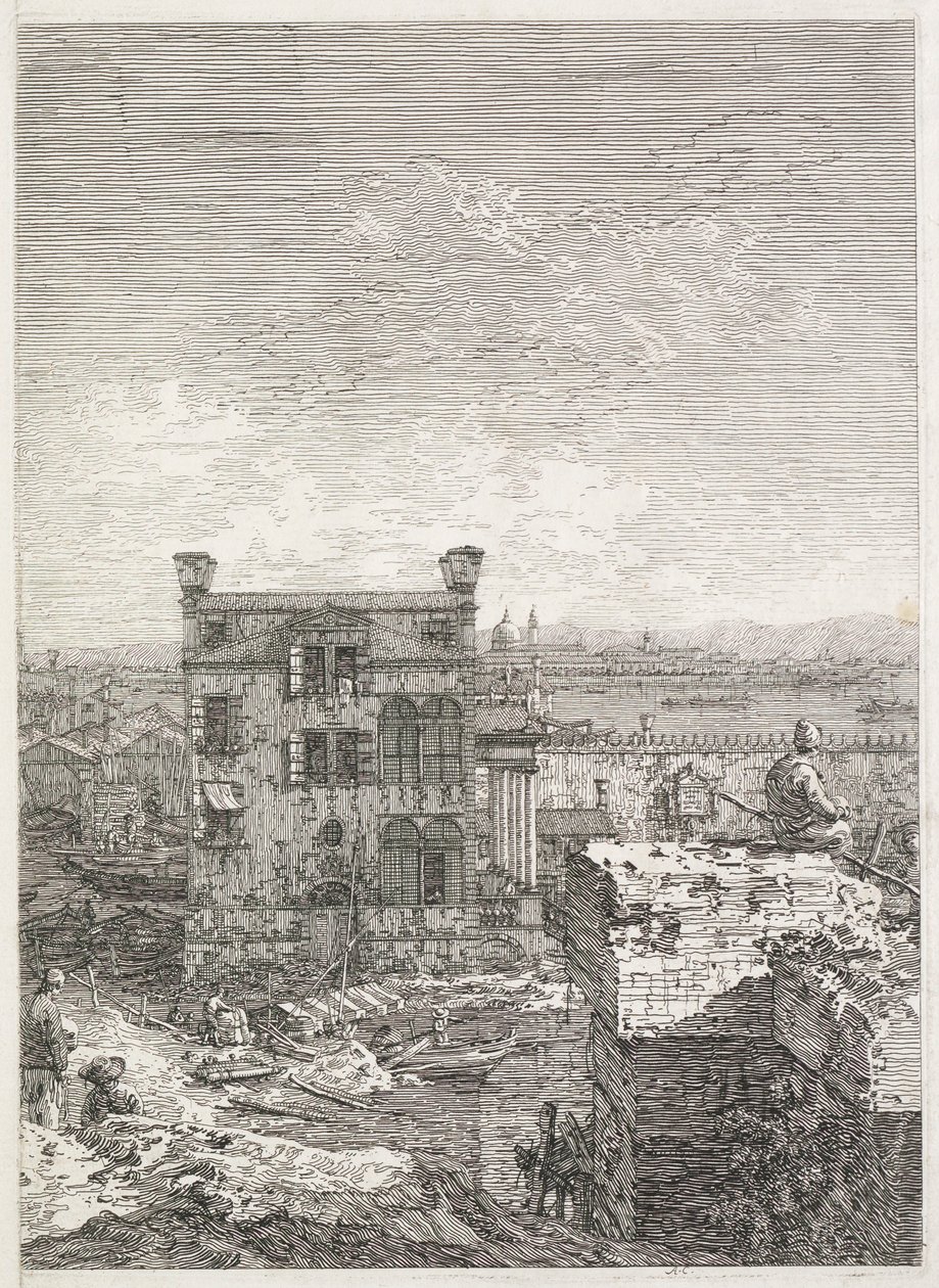 Nézetek: Hat oszloppal körülvett ház, 1735-1746. alkotó: Giovanni Antonio Canal