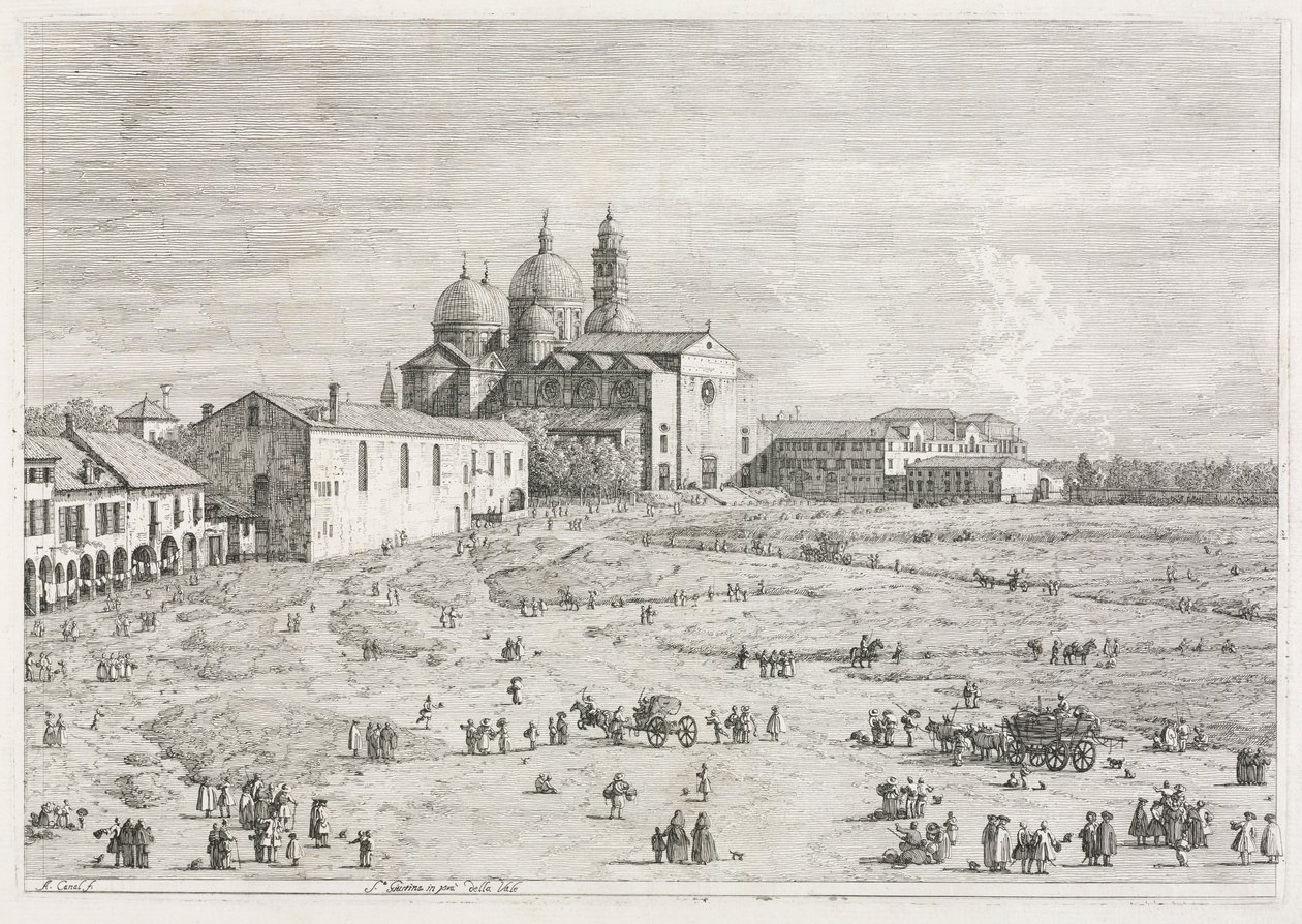 Kilátások: Szent Jusztina templom Prà della Valle-ban, Padova, 1735-1746. alkotó: Giovanni Antonio Canal