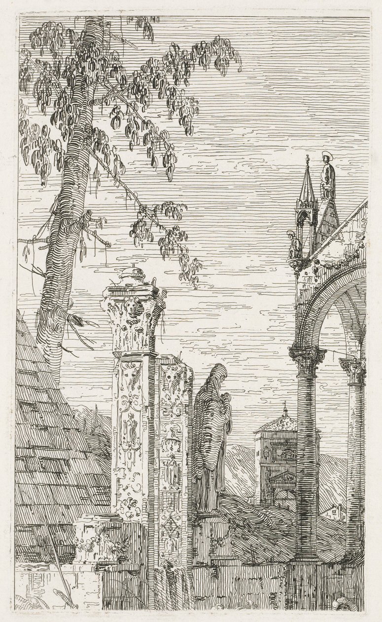 Nézetek: Szobortöredékek alkotó: Antonio Canaletto