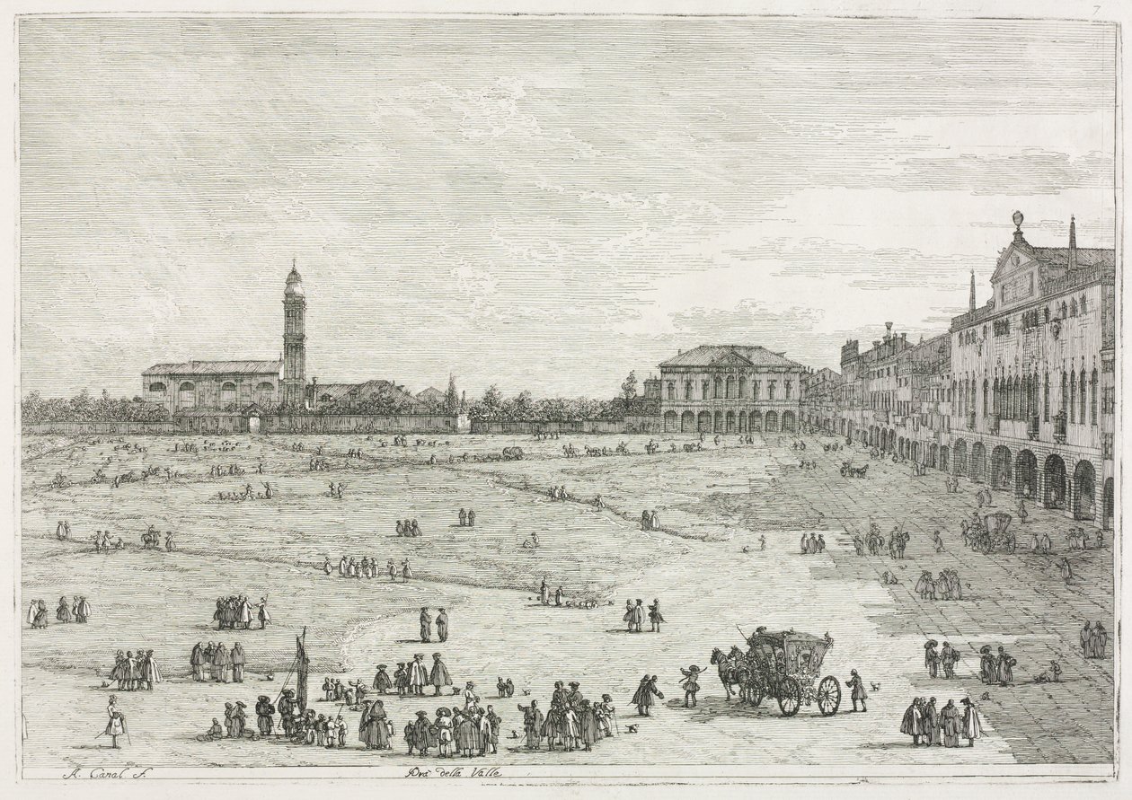 Kilátás: Prà della Valle, Padova alkotó: Antonio Canaletto