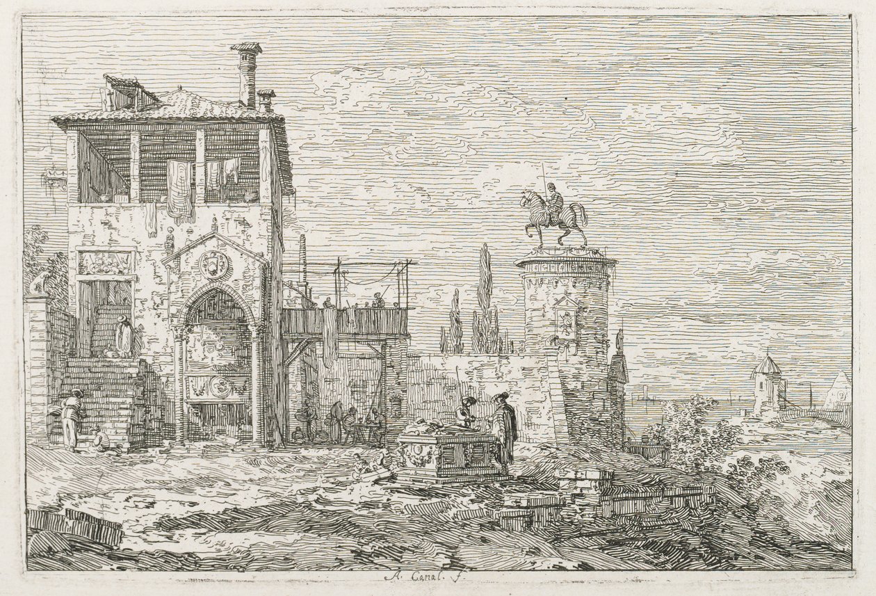 Kilátások: A lovas emlékmű alkotó: Antonio Canaletto