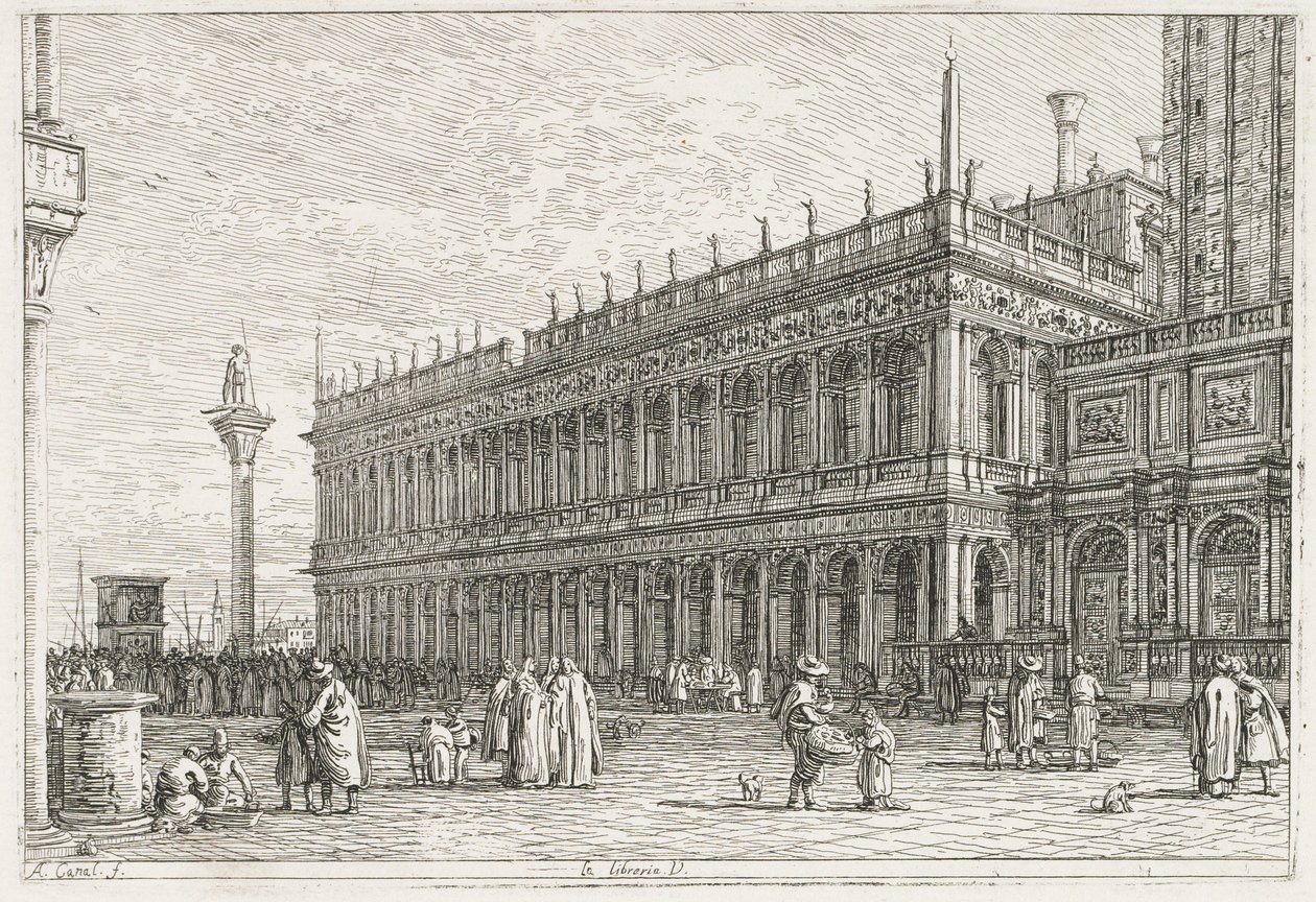 Megtekintés: Könyvtár, Velence alkotó: Antonio Canaletto