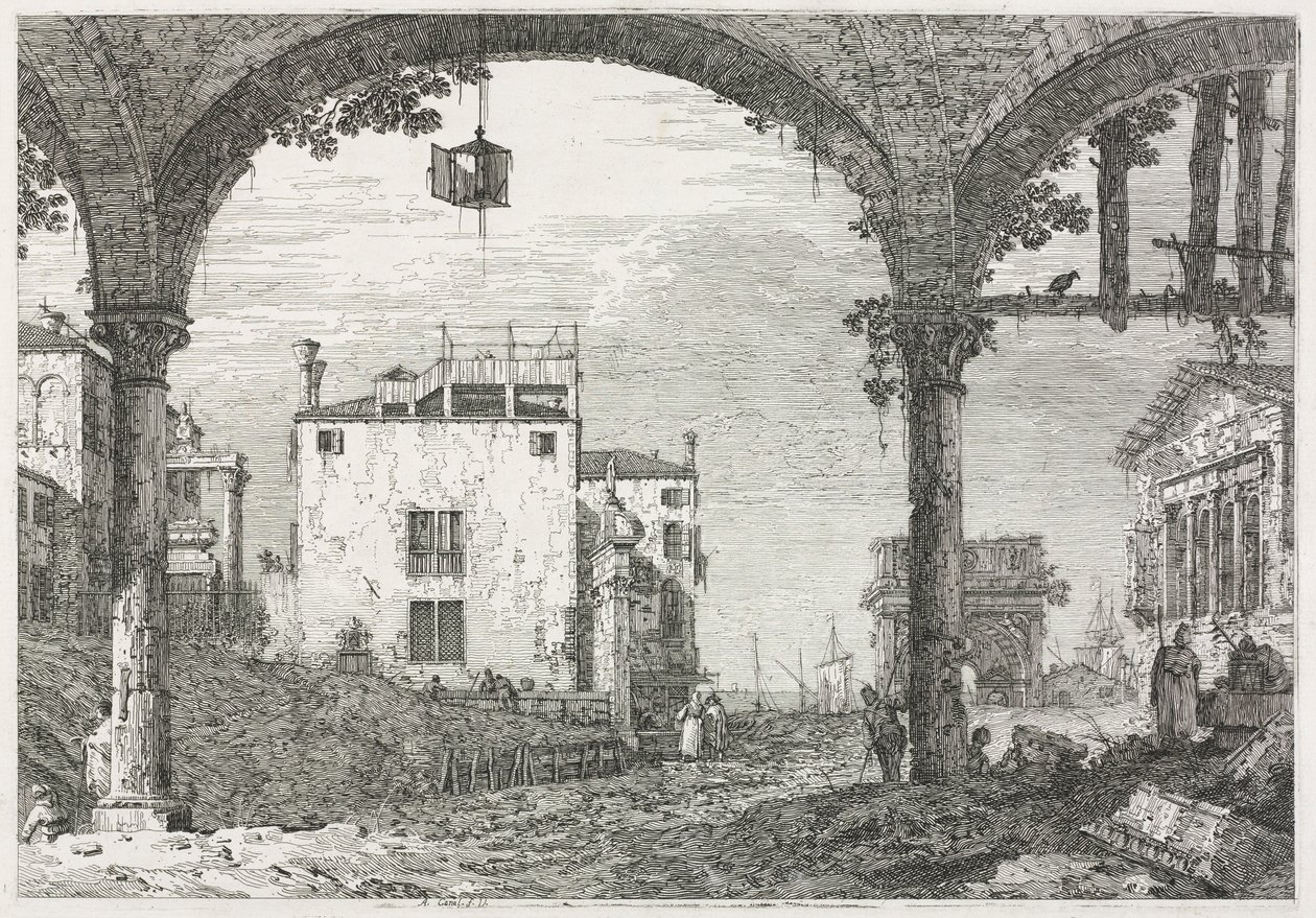 Nézetek: A lámpás portikusz, 1735-1746. alkotó: Giovanni Antonio Canal