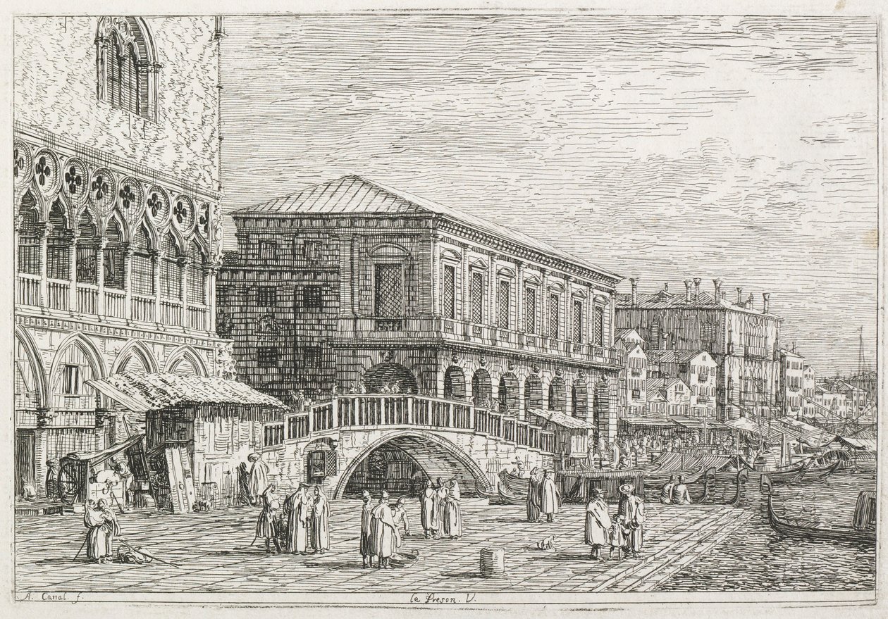 Nézetek: A börtön, Velence, 1735-1746. alkotó: Giovanni Antonio Canal