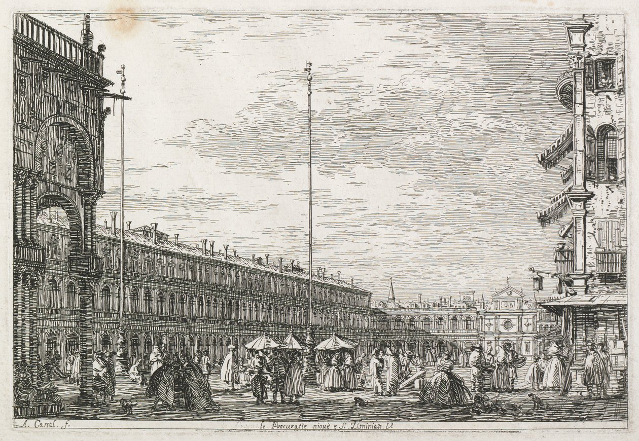 Kilátás: Az ügyészi palota és a Szent Gémieni templom, Velence alkotó: Antonio Canaletto